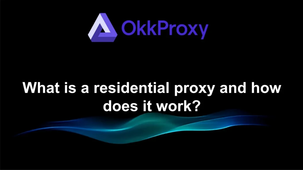 What is a residential proxy and how does it work – illustration showing a residential IP routing through a real home network for secure online browsing.
